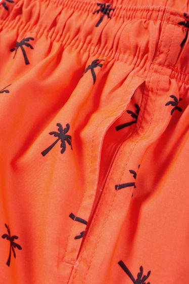 Dětské - Motivy palem - koupací šortky - oranžová