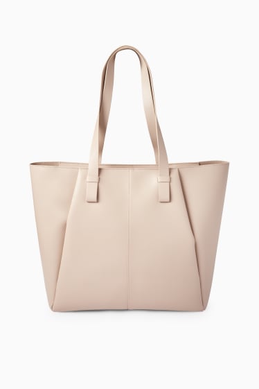 Donna - Shopper - similpelle - beige chiaro