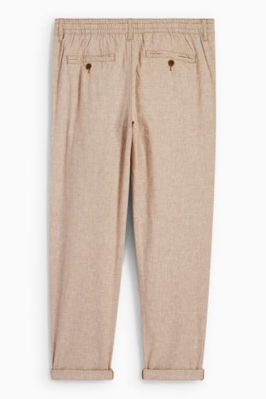 Men - Chinos - tapered fit - linen blend - light beige