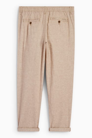 Uomo - Pantaloni chino - tapered fit - misto lino - beige chiaro