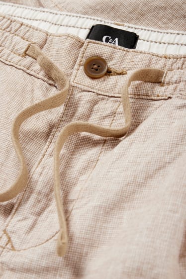 Men - Chinos - tapered fit - linen blend - light beige