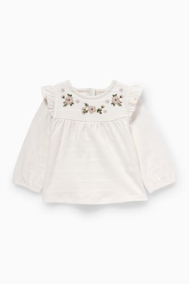Bébés - Petites fleurs - ensemble bébé - 3 pièces - blanc crème