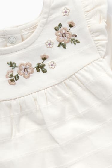 Bébés - Petites fleurs - ensemble bébé - 3 pièces - blanc crème