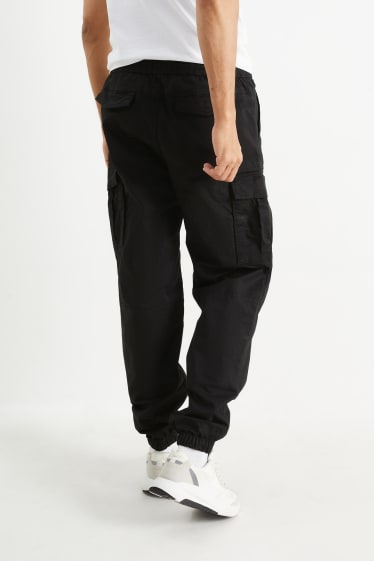 Uomo - Pantaloni cargo - regular fit - LYCRA® - nero