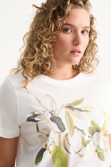 Damen - T-Shirt - cremeweiß