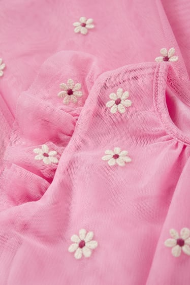 Copii - Blume - Kleid - roz