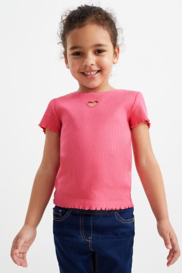 Enfants - Lot de 2 - cerise - T-shirt - rose