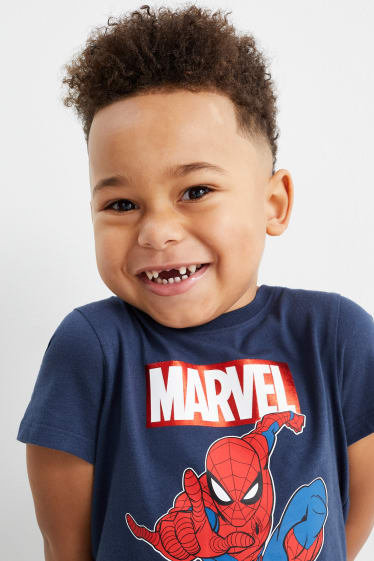 Niños - Pack de 3 - Spider-Man - camisetas de manga corta - azul oscuro