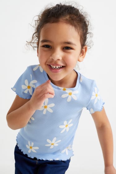 Bambini - Confezione da 2 - fiori - maglia a maniche corte - bianco