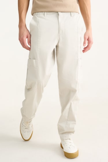 Uomo - Pantaloni cargo - relaxed fit - beige chiaro