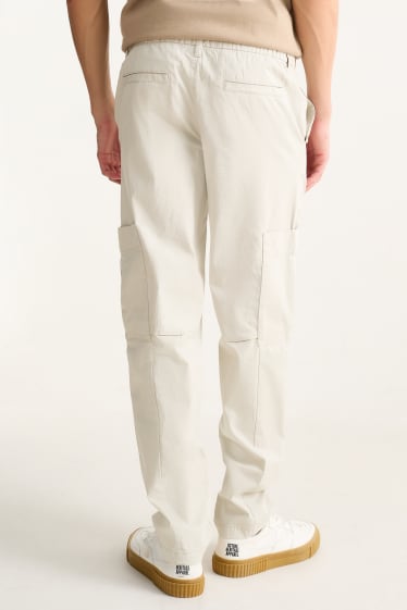 Hommes - Pantalon cargo - relaxed fit - beige clair