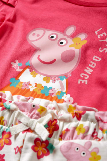 Bambini - Peppa Pig - set - t-shirt e shorts - 2 pezzi - fucsia