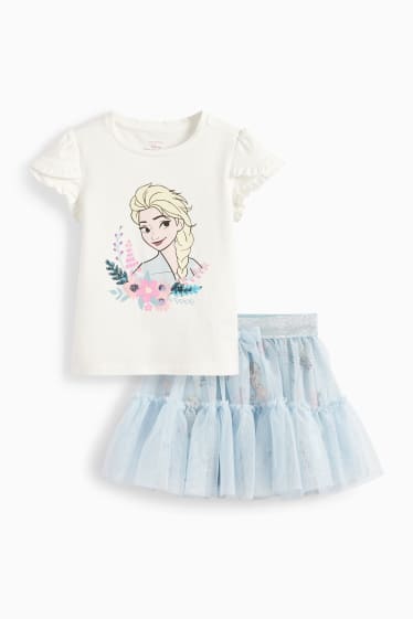 Children - Frozen - set - short sleeve T-shirt and skirt - 2 piece - cremewhite