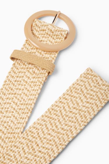Mujer - Cinturón - imitación de rafia - beige claro