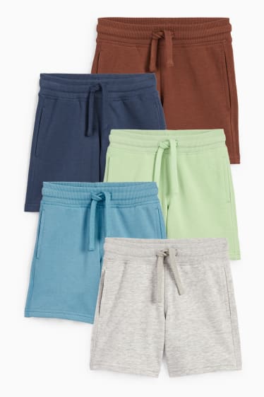 Bambini - Confezione da 5 - shorts di felpa - grigio chiaro melange
