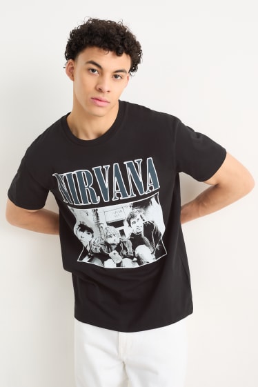 Pánské - Tričko - Nirvana - černá