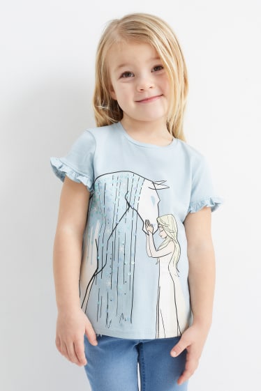 Niños - Frozen - camiseta de manga corta - azul claro