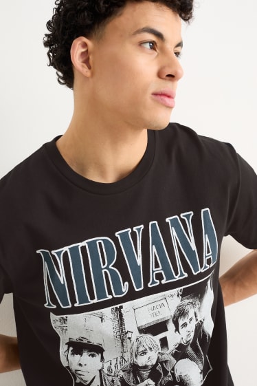 Heren - T-shirt - Nirvana - zwart
