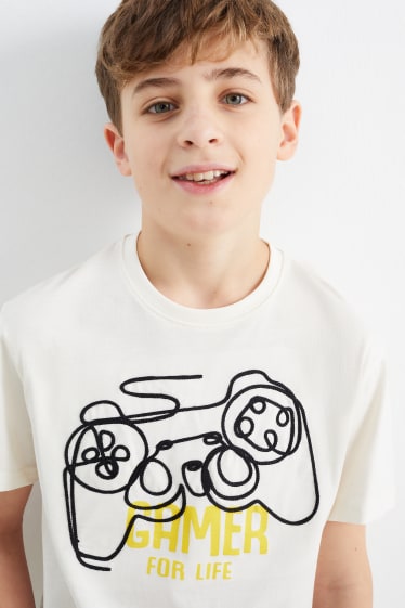 Kinderen - Set van 2 - gaming - T-shirt - bruin