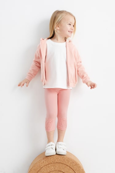 Enfants - Lot de 3 - leggings capri - rose / bleu