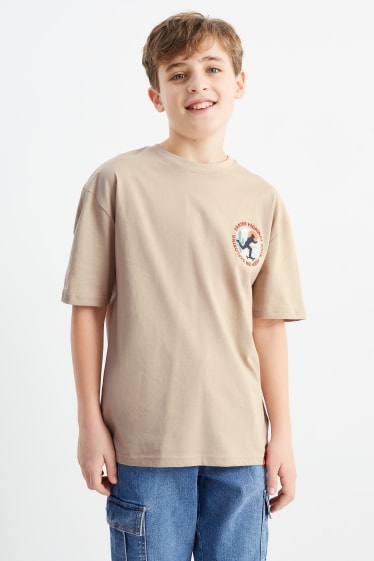 Dětské - Skejťák - tričko s krátkým rukávem - béžová
