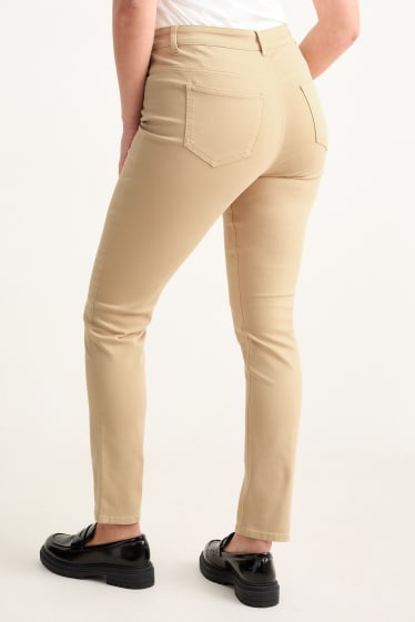 Damen - Slim Jeans - High Waist - LYCRA® - taupe