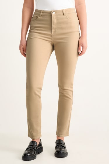 Dames - Slim jeans - high waist - LYCRA® - taupe