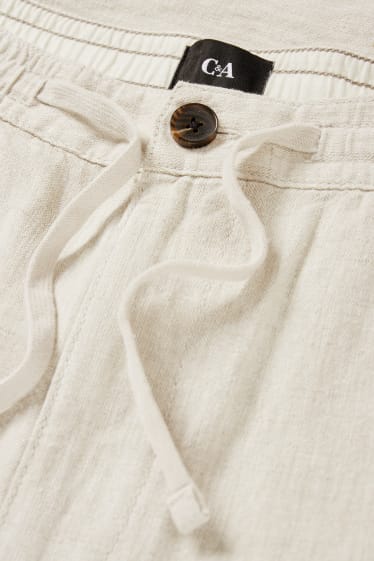 Bărbați - Chino - Tapered Fit - Leinen-Mix - bej deschis