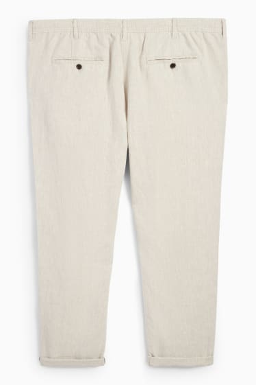 Uomo - Pantaloni chino - tapered fit - misto lino - beige chiaro