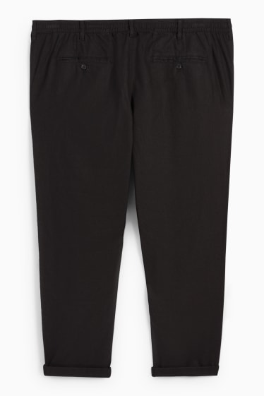 Hommes - Chino - tapered fit - lin mélangé - noir