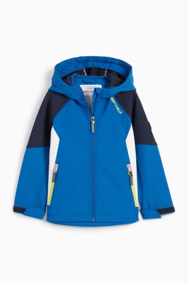 Children Boys - Softshell jacket with hood - waterproof - blue
