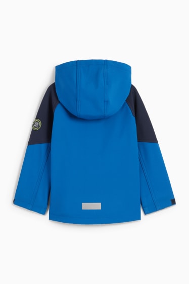 Children Boys - Softshell jacket with hood - waterproof - blue