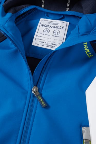 Children Boys - Softshell jacket with hood - waterproof - blue