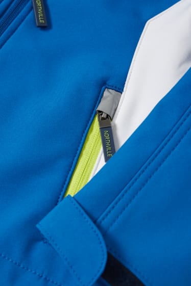 Children Boys - Softshell jacket with hood - waterproof - blue