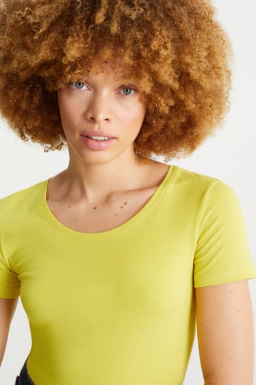 Damen - Basic-T-Shirt - gelb