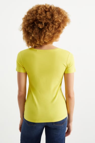 Mujer - Camiseta básica - amarillo
