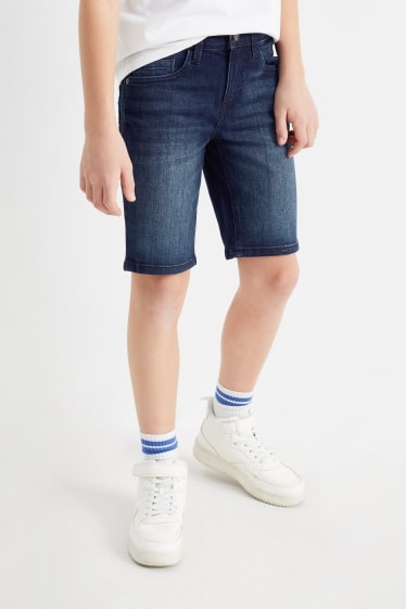 Children - Denim shorts - denim-dark blue