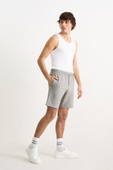 Bărbați - Pantaloni scurți de trening - gri deschis melanj