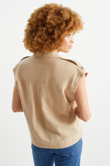 Women - Blouse - taupe