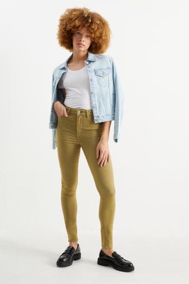 Femei - Jegging jeans - talie înaltă - kaki