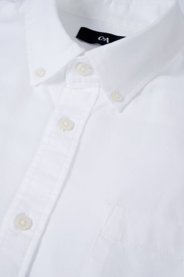 Hommes - Chemise oxford - regular fit - col button-down - blanc