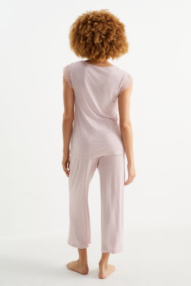 Kobiety - Piżama z wiskozy - jasnoróżowy