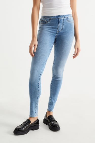 Dames - Set van 2 - jegging jeans - mid waist - jeanslichtblauw