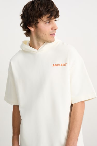 Hombre - Sudadera con capucha - blanco roto