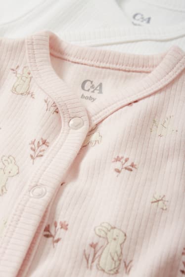 Bébés - Petits lapins - ensemble pour nouveau-né - 3 pièces - rose
