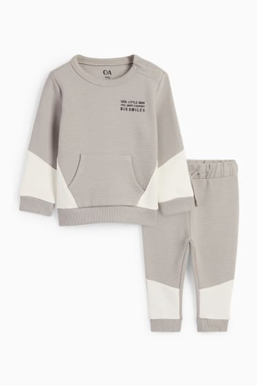 Baby: jongens - Baby-outfit - 2-delig - grijs