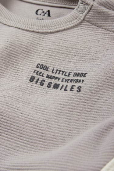 Baby: jongens - Baby-outfit - 2-delig - grijs