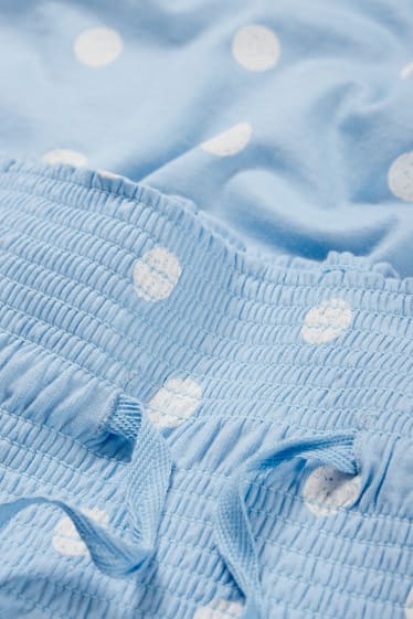 Dámské - Kojící letní pyžamo - puntíkované - světle modrá