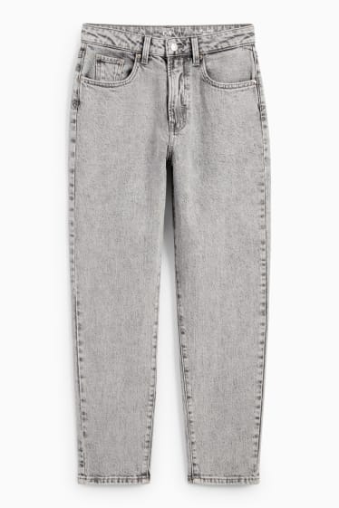 Mujer - Mom jeans - high waist - LYCRA® - vaqueros - gris claro