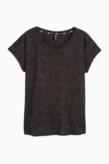 Damen - Funktions-Shirt - gemustert - schwarz